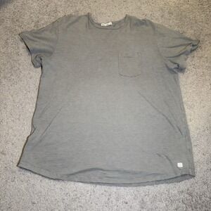 Marine Layer Saddle Pocket Tee Mens  XL Light Gray White Striped T- Shirt